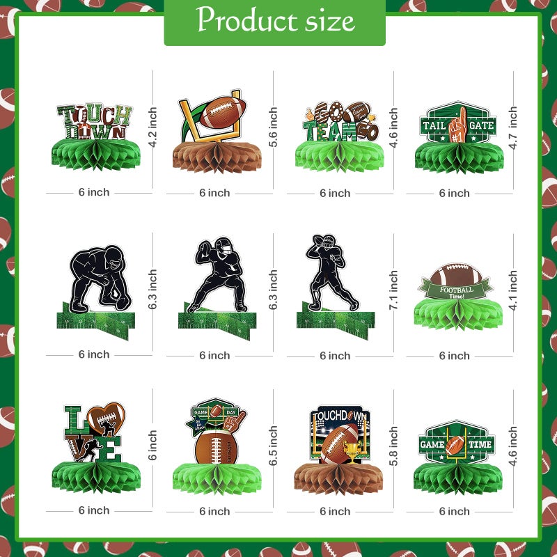MZ.ogm Football Centerpieces for Table, Super Bowl Table Decorations, Party Birthday Decorations ,Football Theme/Superbowl 2022 Table,Super Supplies - Image 5